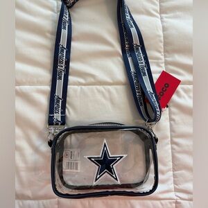 Dallas Cowboys Clear Crossbody Bag with Star Logo and Blue Strap